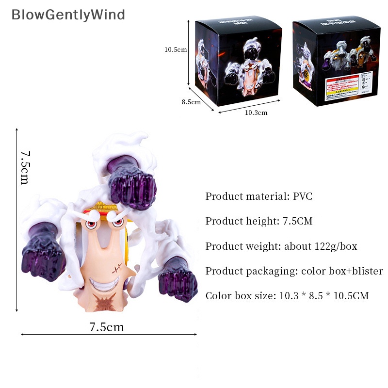 blowgentlywind-โมเดลฟิกเกอร์-pvc-รูปปั้นอนิเมะวันพีช-den-den-mushi-sun-god-nika-luffy-gear-ของขวัญ-ของเล่นสําหรับเด็ก