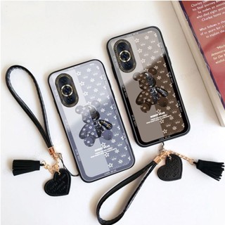 เคสโทรศัพท์มือถือแบบแก้ว พร้อมเชือกคล้องสั้น สําหรับ Samsung A52s 5G A72 A52 A32 A22 A12 A02 A02s