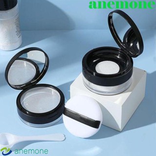 Anemone กระปุกใส่แป้งฝุ่น แบบใส พร้อมพัฟ ทรงกลม แบบพกพา DIY