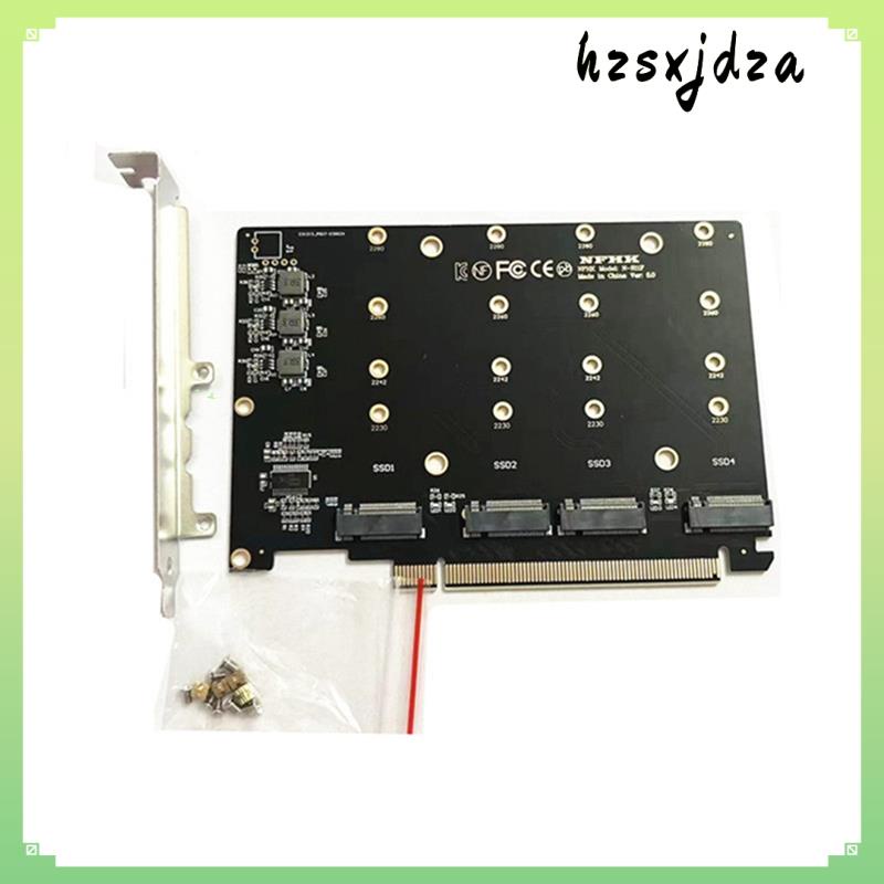อะแดปเตอร์ฮาร์ดไดรฟ์ PCIe 4.0 X16 4 NVMe M.2 SSD Array Card อเนกประสงค์ ...