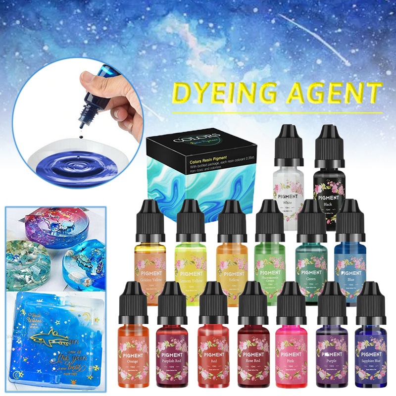 New 15 Colors Alcohol Ink Diffusion UV Resin Pigment Set Liquid DIY ...