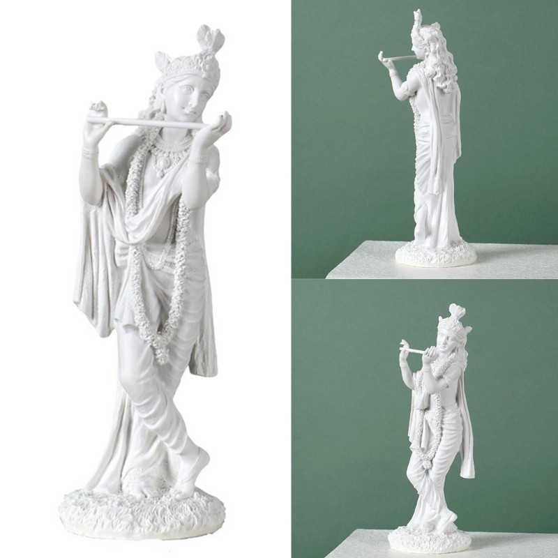 Alilin Hindu God of Love รูปปั้นกฤษณะยืนกฤษณะเล่นขลุ่ยประติมากรรม ...