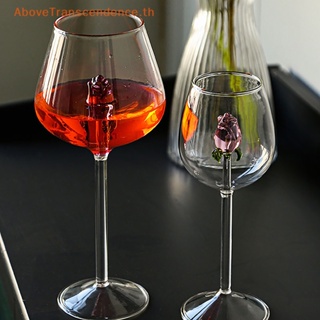 Above แก้วไวน์แดง แชมเปญ ดอกกุหลาบน่ารัก 3D สีชมพู สร้างสรรค์ ของขวัญ สําหรับครัวเรือน