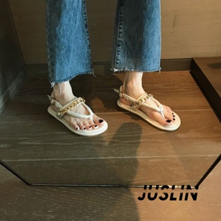 JUSLIN   รองเท้าแตะผู้หญิง ส้นแบน ใส่สบาย สไตล์เกาหลี รองเท้าแฟชั่น 2023 ใหม่  ทันสมัย คุณภาพสูง Stylish Trendy D22E03R 37Z230910