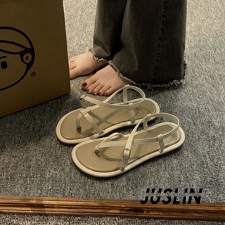JUSLIN   รองเท้าแตะผู้หญิง ส้นแบน ใส่สบาย สไตล์เกาหลี รองเท้าแฟชั่น 2023 ใหม่  ทันสมัย Stylish Unique ทันสมัย D22E02V 37Z230910