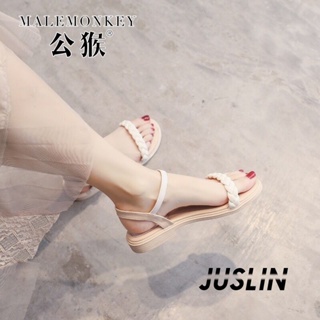 JUSLIN   รองเท้าแตะผู้หญิง ส้นแบน ใส่สบาย สไตล์เกาหลี รองเท้าแฟชั่น 2023 ใหม่  Stylish สวยงาม รุ่นใหม่ สไตล์เกาหลี D22E02C 37Z230910