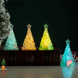 Cherry3 โคมไฟกลางคืน รูปต้นคริสต์มาส เรืองแสง ขนาดเล็ก สําหรับตกแต่งปาร์ตี้คริสต์มาส