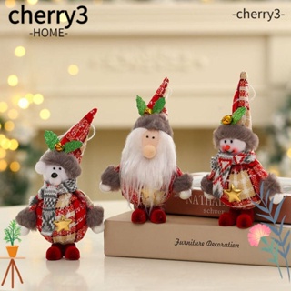 Cherry3 จี้ตุ๊กตาซานตาคลอส สโนว์แมน น้ําหนักเบา อุปกรณ์เสริม สําหรับตกแต่งต้นคริสต์มาส 2 ชิ้น