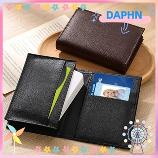 Daphs กระเป๋าใส่บัตรเครดิต แบบหนัง สีดํา สีน้ําตาล สําหรับสํานักงาน 2 ชิ้น