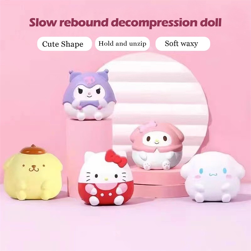 ของเล่นบีบสกุชชี่-รูปการ์ตูนอนิเมะ-sanrio-kuromi-cinnamoroll-ช่วยบรรเทาความเครียด-สําหรับเด็ก