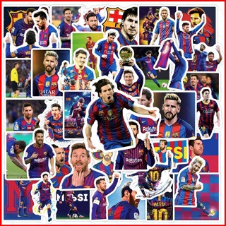 สติกเกอร์ ลายฟุตบอล Messi FC Barcelona สําหรับตกแต่งรถยนต์ 50 ชิ้น ต่อชุด