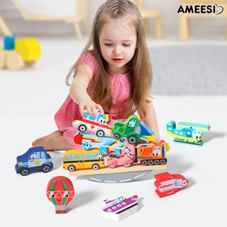 Ameesi 1 ชุด เด็ก ซ้อน สัตว์ สมดุล ของเล่น บล็อกไม้ สัตว์ ฝึกทักษะ พัฒนาสมอง ของเล่น เด็กก่อนวัยเรียน ของเล่นเพื่อการศึกษา สําหรับเด็กผู้ชาย เด็กผู้หญิง ของขวัญวันเกิด