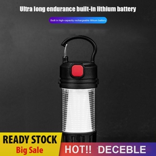 [Deceble.th] โคมไฟตั้งแคมป์ USB Type-C 800mAh 5 โหมด พร้อมตะขอ ขนาดเล็ก แบบพกพา