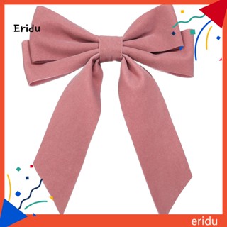 [ER] กิ๊บติดผม ผ้ากํามะหยี่ ประดับโบว์ ขนาดใหญ่ สีพื้น
