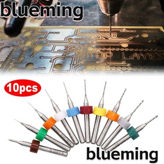 Blueming2 ดอกสว่านทังสเตนเหล็กอัลลอย PCB ความแข็งสูง สําหรับบอร์ดวงจรพิมพ์ CNC 0.1 มม.-1.0 มม. 10 ชิ้น