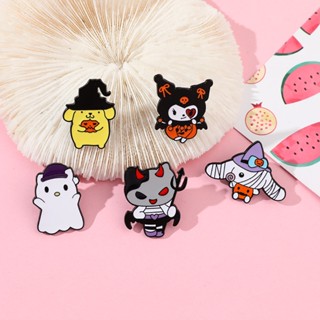 SANRIO เข็มกลัด ลายการ์ตูนฟักทอง และคุโรมิน่ารัก แบบสร้างสรรค์ สไตล์ฮาโลวีน