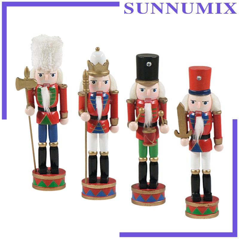 [Sunnimix] ฟิกเกอร์ Nutcracker 4 ชิ้น สําหรับตกแต่งปาร์ตี้คริสต์มาส
