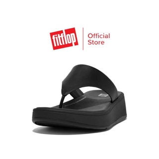 FITFLOP F MODE LEATHER SANDALS รองเท้าแตะแบบหูหนีบผู้หญิง รุ่น FW4-090 สี ALL BLACK