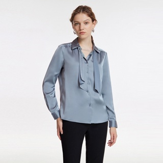 G2000 เสื้อเบลาส์ผู้หญิง รูปทรงตรง REGULAR FIT รุ่น 3124106175 BLUE เสื้อเบลาส์ เสื้อผู้หญิง