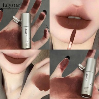 JULYSTAR Small Silver Tube Lip Glaze Velvet Matte White Lip Mud Pure Wind ลิปสติกลิปสติกนักเรียน