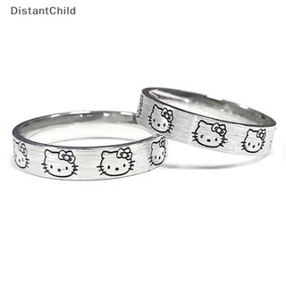 Dsth Sanrio Hello Kitty แหวนเงิน สําหรับผู้หญิง ผู้หญิง Hello Kitty แหวนนิ้ว ผู้หญิง แหวนการ์ตูน Kawaii แหวน DSS