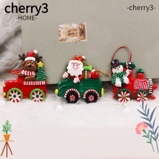 Cherry3 เครื่องประดับคริสต์มาส รูปกวางเอลก์ สโนว์แมน สําหรับแขวนตกแต่งบ้าน DIY 3 ชิ้น