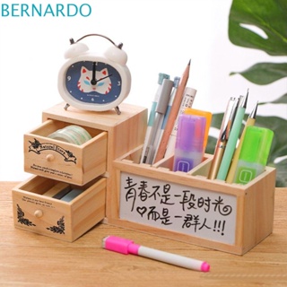 Bernardo ลิ้นชัก พร้อมกระดานดํา กล่องเก็บเครื่องสําอาง ที่ใส่ปากกา อเนกประสงค์ ที่ใส่แปรง สร้างสรรค์ ที่วางเครื่องสําอาง แท็บเล็ตเขียนหนังสือ ที่ใส่ปากกาไม้นักเรียน