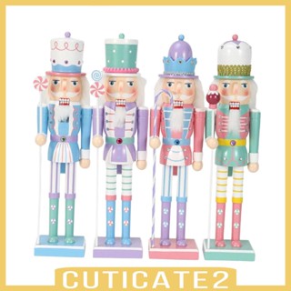 [Cuticate2] ชั้นวางน็อตแครกเกอร์ ลายคริสต์มาส สําหรับตกแต่งบ้าน วันหยุด 4 ชิ้น