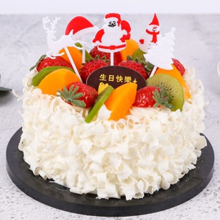 Christmas_ ส้อมจิ้มผลไม้ กันลื่น ลายการ์ตูนซานตาคลอส กวางเอลก์ คริสต์มาส สําหรับบ้าน 10 ชิ้น