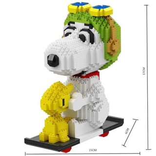 ของเล่นตัวต่อเลโก้ รูปสนูปปี้ เพชร ขนาดเล็ก สําหรับเด็ก ผู้ใหญ่ ตกแต่ง U5HN Snoopy8802