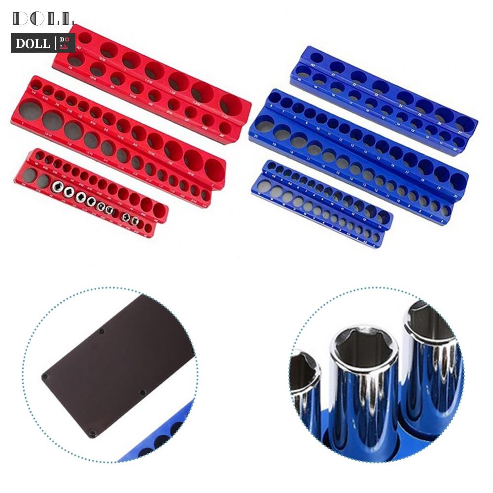 new-magnetic-socket-holder-organizer-blue-plastic-holds-75-metric-amp-sae-sockets-3pcs
