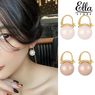 Ellastore123 ต่างหู ประดับไข่มุกเทียม สไตล์วินเทจ ระดับไฮเอนด์ สําหรับผู้หญิง 1 คู่