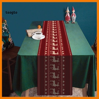 [TS] ผ้าปูโต๊ะ ลายกวางเอลก์ ทนทาน สําหรับตกแต่งบ้าน เทศกาลคริสต์มาส