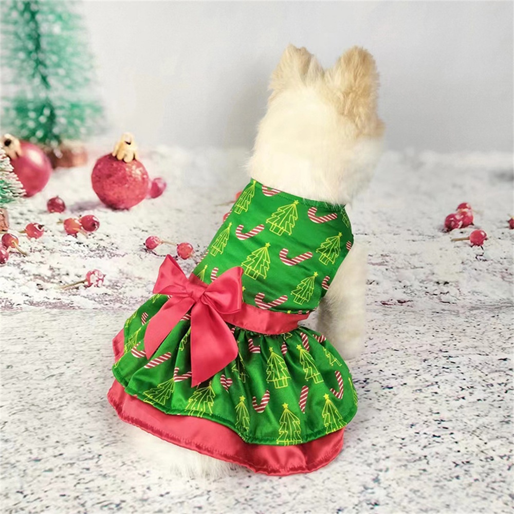 น่ารักสัตว์เลี้ยงสุนัขเสื้อผ้าคริสต์มาสชุด-double-layer-bowknot-snowflake-elk-elder-ออกแบบสัตว์เลี้ยงแมวตกแต่งเสื้อผ้า-fe