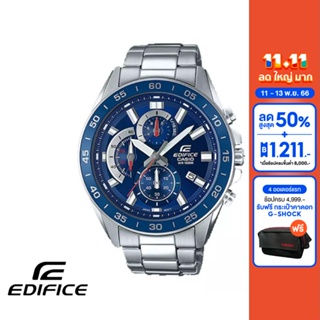 CASIO นาฬิกาข้อมือผู้ชาย EDIFICE รุ่น EFV-550D-2AVUDF วัสดุสเตนเลสสตีล สีน้ำเงิน