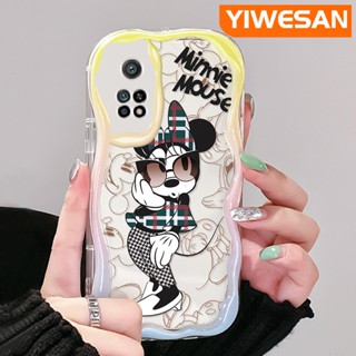 ใหม่ เคสโทรศัพท์มือถือ ซิลิโคน ใส กันกระแทก ลายการ์ตูนมินนี่ เวฟบอร์เดอร์ สีครีม แฟชั่น สําหรับ Xiaomi 10T Pro Poco F3 Poco F4 Redmi K50 K40 Pro K40s