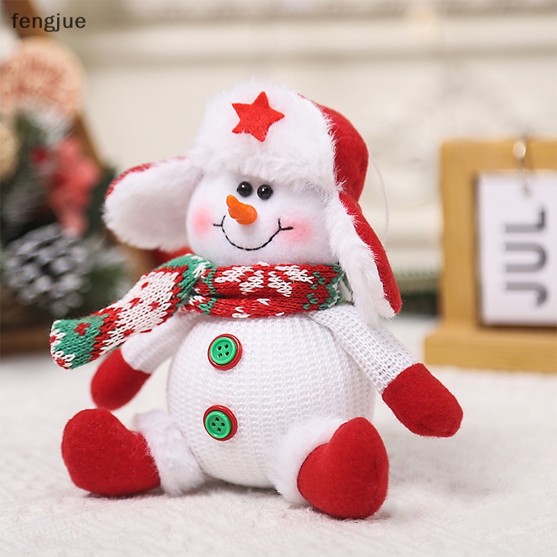 fengjue-จี้ตุ๊กตาซานตาคลอส-สโนว์แมน-ผ้าถัก-สําหรับแขวนตกแต่งบ้าน-ต้นคริสต์มาส