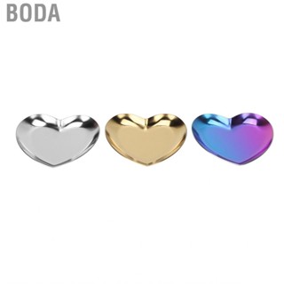 Boda Nail Art Mixing   Heart Shape Smoothing Surfaces Stainless Steel Nail Color Mixing Palette for Home Use