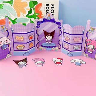 สติกเกอร์ ลาย Sanrio Kawaii Kuromi My Melody แบบเงียบ สําหรับตกแต่งตู้เสื้อผ้า DIY