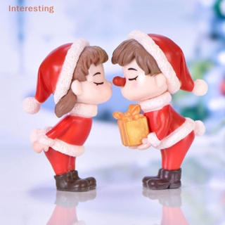 [Interesting] ฟิกเกอร์เรซิ่น รูปตุ๊กตาคู่รักคริสต์มาสน่ารัก ขนาดเล็ก สําหรับตกแต่ง 2 ชิ้น ต่อชุด