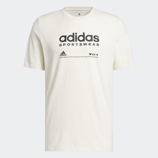 adidas ไลฟ์สไตล์ เสื้อยืดพิมพ์ลาย adidas Lounge ผู้ชาย สีขาว HR3002