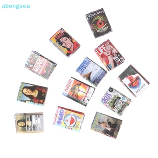 Abongsea หนังสือการ์ตูนจิ๋ว สําหรับตกแต่งบ้านตุ๊กตา 12 ชิ้น ต่อชุด