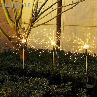  PLUTOSTYLE 3 ชิ้นพลังงานแสงอาทิตย์กลางแจ้งกันน้ำดอกไม้ไฟแสงที่มีสีสันตั้งแคมป์ไฟดอกไม้ไฟสำหรับลานสวน