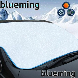 Blueming2 ม่านบังแดดรถยนต์ สีเงิน พับได้ ป้องกันหิมะ ฝ้า ที่บังแดดอัตโนมัติ