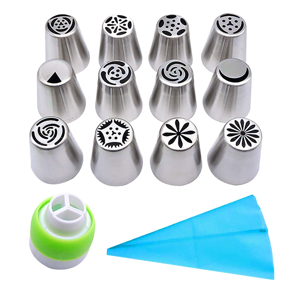 14pcs-set-decorating-accessories-stainless-steel-bakery-russian-pastry-bag-piping-tip-cream-nozzle