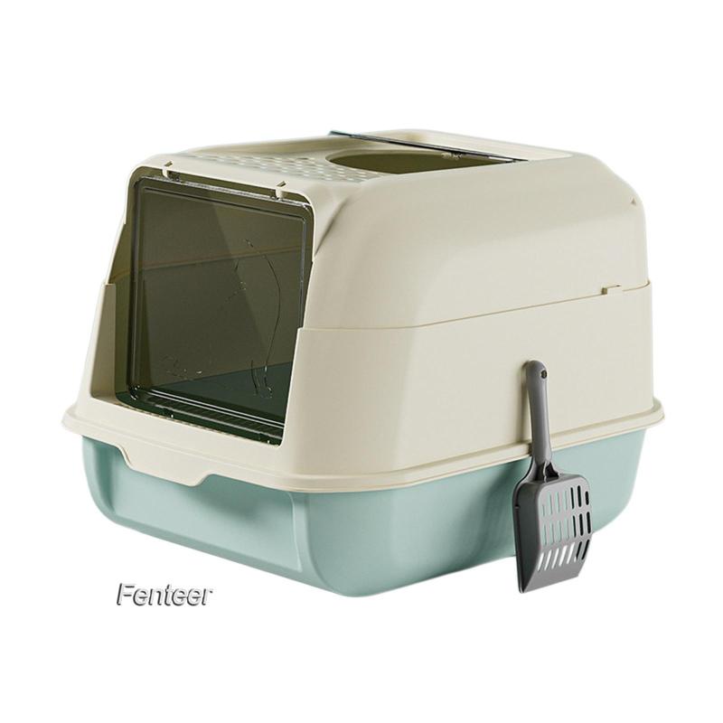 fenteer-ห้องน้ําแมว-แบบมีฮู้ด-ขนาดใหญ่-สําหรับแมว-ขนาดเล็ก-และกลาง