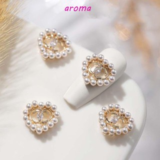 Aroma อุปกรณ์ตกแต่งเล็บ เพทาย ลายการ์ตูนหัวใจ แฟชั่น สําหรับตกแต่งเล็บ