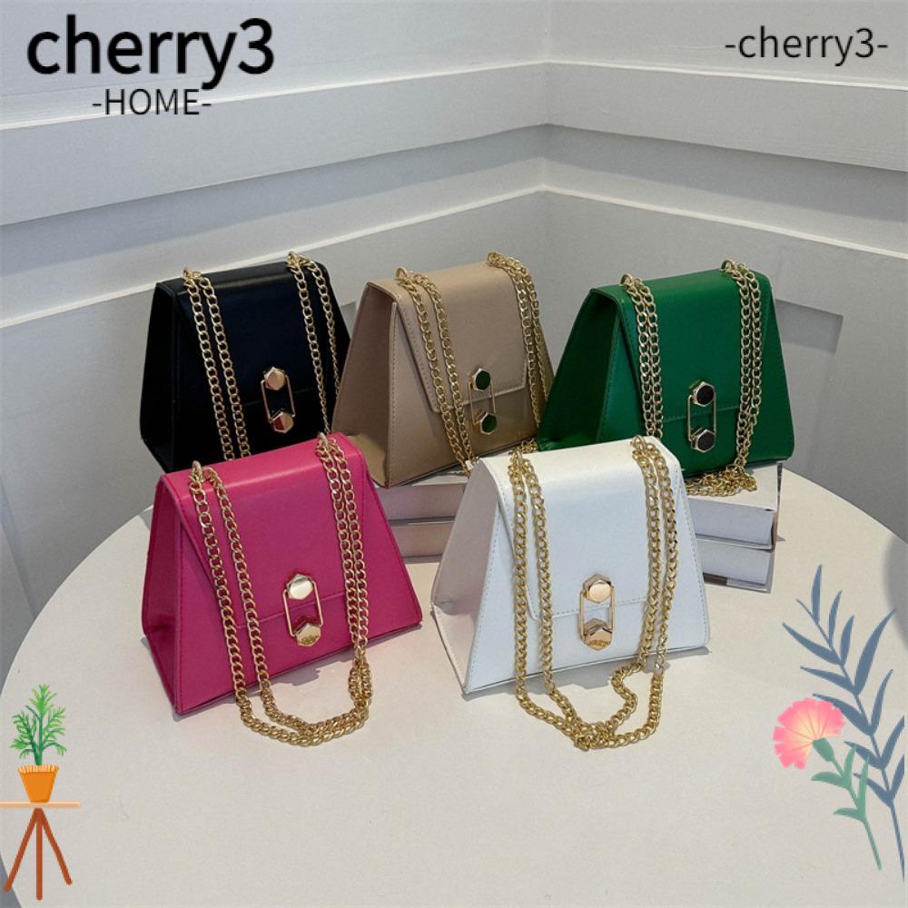 cherry3-กระเป๋าสะพายไหล่-กระเป๋าถือ-แบบหนัง-แต่งสายโซ่คล้อง-ความจุขนาดใหญ่-สีพื้น-สําหรับสตรี