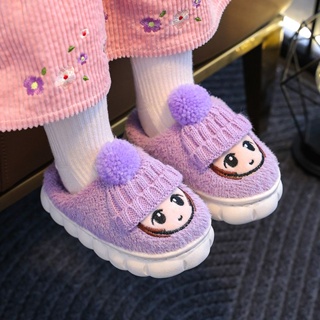 รองเท้าแตะสลิปเปอร์ ผ้าฝ้าย ลายการ์ตูนน่ารัก ให้ความอบอุ่น เหมาะกับใส่ในบ้าน แฟชั่นฤดูหนาว สําหรับเด็กผู้ชาย และเด็กผู้หญิง 2023