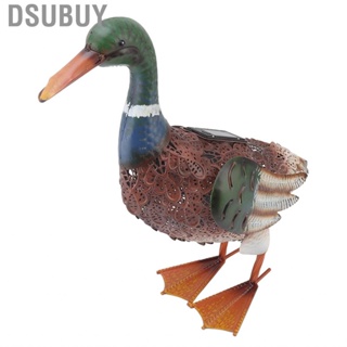 Dsubuy Duck Statue With Solar  Light Iron  Painted  Decoration